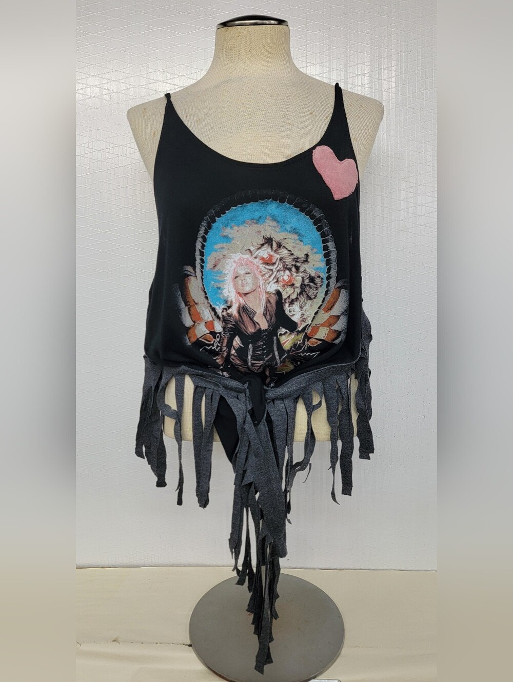 Cyndi Lauper Band Fringe Tank Upcycled